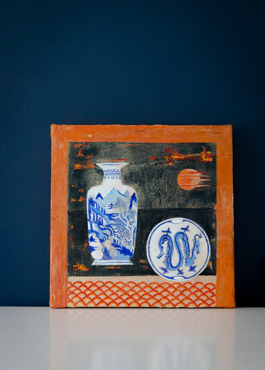 Chinese Landscape and Dragon, Original Artwork